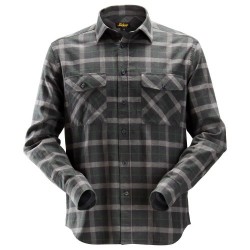 8516 Camisa de manga larga a cuadros de franela AllroundWork gris antracita/ gris jaspeado